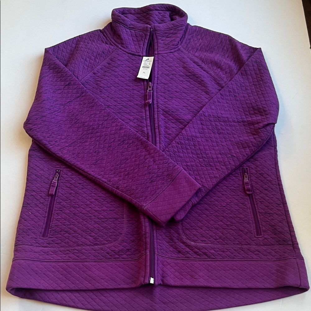 Talbots Quilted Petite Zip Jacket in Vibrant Purple LP